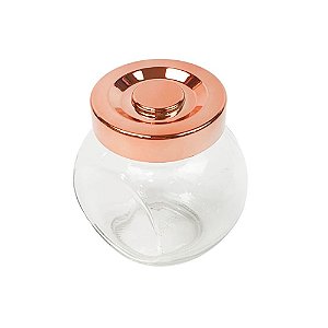 Porta Condimento Em Vidro Com Tampa Plástica em Cobre 180 Ml