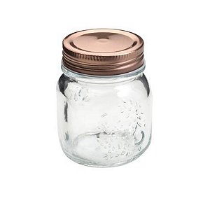 Pote De Vidro Borosilicato Com Tampa Gold Rose 150Ml R 7533