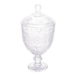 Potiche Decorativo Com Pe De Cristal De Chumbo Sun 14,5X29Cm 4412
