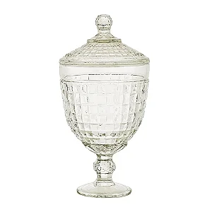 Potiche Decorativo Com Pé De Cristal De Chumbo Tress 14,5X29,5Cm 4413