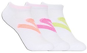 Meia 3 Pares Feminina Non Terry Low Cut Branco Skechers