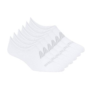 Meia 6 Pares Feminina Wmns Liner Full Cover Soc Branco Skechers