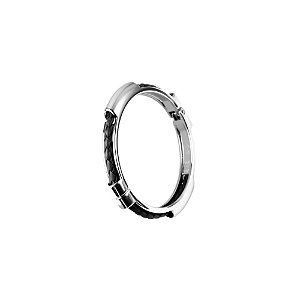 Bracelet Steel Leather | Preto