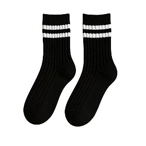 Meia Double Stripe White