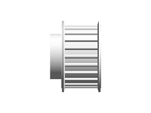 POLIA IND. AT5 22 DENTES PARA CORREIA DE 16MM TIPO 6F EM ALUMÍNIO