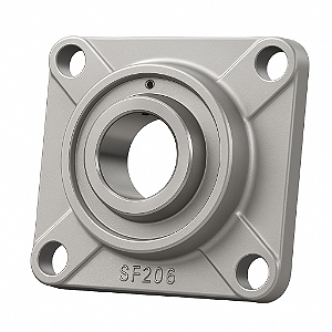 Mancal Flange Quadrado Aço Inox SF 204 (4 Furos)