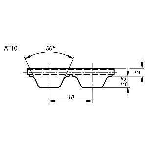 CORREIA AT10-5890J 50MM PU/AÇO EMENDADA