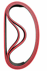 Correia Plana Margeadora 1000×25×5 com Revestimento Vermelho