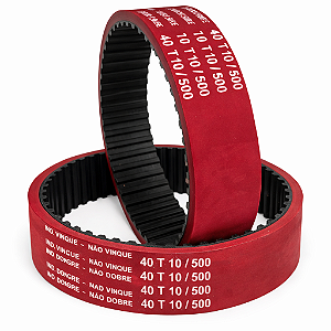 Correia de Arraste T10-500 40mm com Revestimento Vermelho – BEIDI