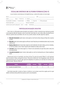 ESCALA DE RASTREIO DE AUTISMO  - FEMININO (ERA-F) - KIT COM 10 PROTOCOLOS DE APLICAÇÃO