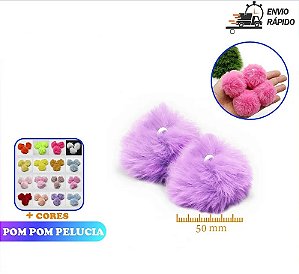POM POM PELUCIA - 50MM - PCT C/2 UNID