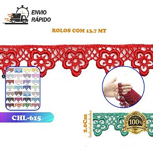 RENDA GUIPIR CHL-615 FLOR - 2.0 CM -  ROLO C/13.7 METROS