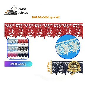 RENDA GUIPIR CHL-604 3,5 CM -  ROLO C/13.7 METROS