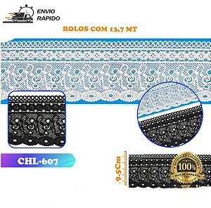 RENDA GUIPIR CHL-607 BICO 9.5 CM -  ROLO C/13.7 METROS