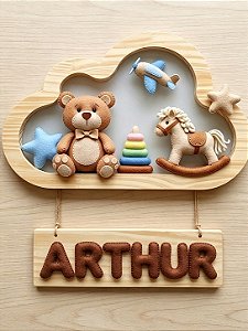 Enfeite porta maternidade tema urso brinquedos
