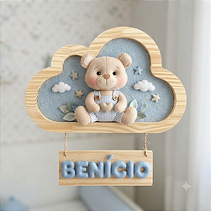 Enfeite de Porta de Maternidade: urso em Feltro (Personalizado)