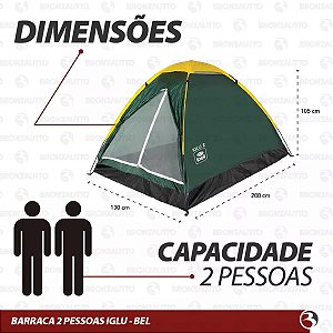 Barraca De Camping Acampamento Impermeável 2 Pessoas Bel