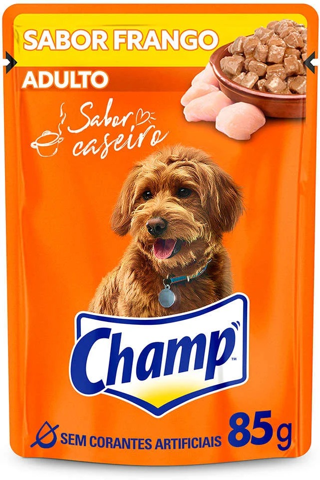 Ração Úmida Champ Sachê Sabor Caseiro Frango para Cães Adultos