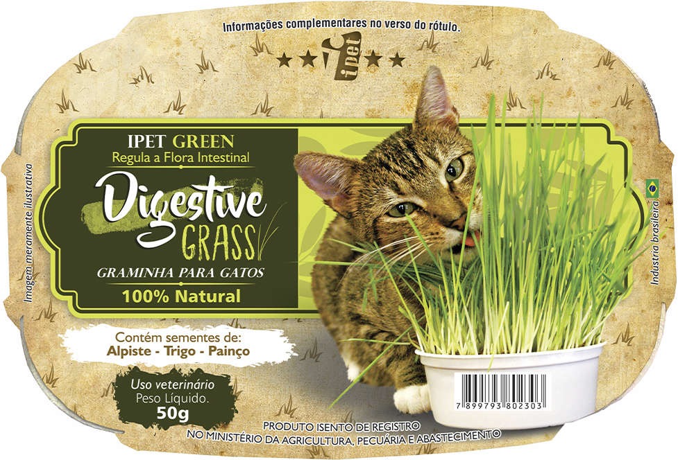 Graminha Ipet para Gatos Adultos Digestive Grass