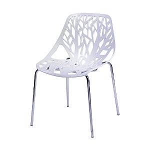 Cadeira Folha Assento em ABS Base Cromada