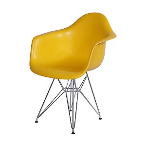 Cadeira Eames DKR Base Cromada C/ Braço, Concha Polipropileno