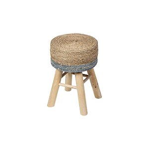 Puff Phi Base Madeira Assento Revest. C/ Fibra Natural