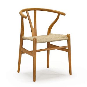Cadeira Wishbone Estrutura Madeira C/ Assento Em Palha