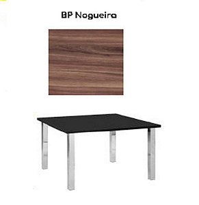 MC1050 Mesa De Jantar Retangular 150X80cm, Pés Cromados C/ Tampo Amadeirado BP