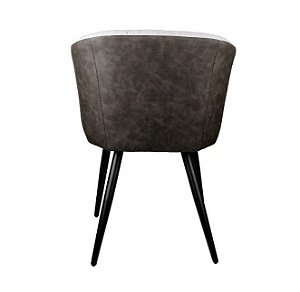 Cadeira Milena Base Metal(Preta) Assento Estofado C/ Revestimento PU/LINHO
