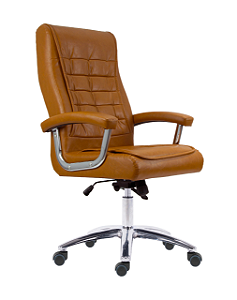 Cadeira Office California Base Metal Cromado, Mecan. Sincron. Assento Molas Ensacadas C/ Revestimento PU