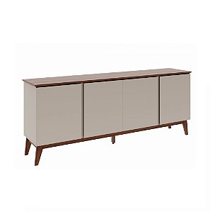 Balcão Horus 200(L) x 79(A) x 42(P)cm C/ Portas MDF Lisas, Pés Em Madeira