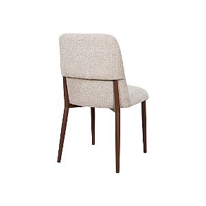 Cadeira Natalia Base Aço(COR MADEIRA), Assento Estofado C/ Revestimento