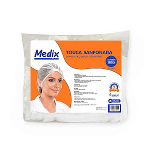 Touca Sanfonada com Elastico com 100 unidades - Medix Brasil
