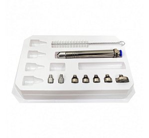 Kit Caneta Diamantada com 5 Ponteiras - Corpo em Inox