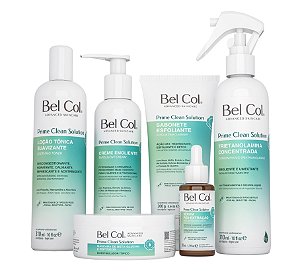 Kit Limpeza de Pele Prime Clean Solution Bel Col - Contém 6 itens