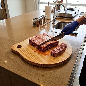 Tabua De Corte em Madeira Maciça para Churrasco - 27cm