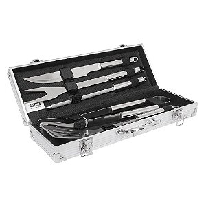 Kit Churrasco Detroit 6 Peças Maleta de Alumínio
