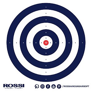 Alvo de Papel Rossi Airguns/Airsoft Azul 140x140mm c/40 unidades