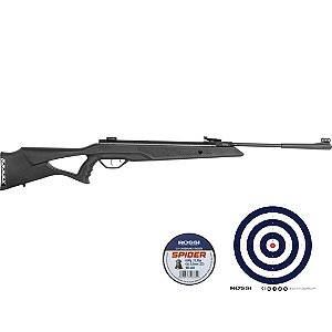 Carabina de Pressão Rossi Sag R1000 GR60kg 5.5mm + 5 Chumbinhos Rossi Spider + 30 Alvos