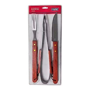 Kit Churrasco Essencial 3 Peças Fixxar