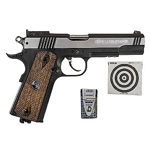 Pistola de Pressão CO2 Rossi WG 1911 Special Metal 4.5mm + 20 Alvos + 600 Esferas de Aço Rossi Premium