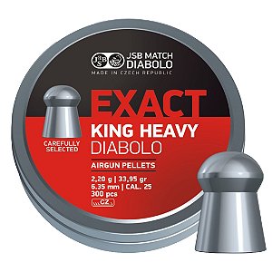 Chumbinho Jsb Exact King Heavy Diabolo 33,95gr c/150und. Calibre 6.35mm (.25)