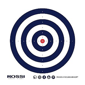 Alvo de Papel Rossi Airguns/Airsoft Azul 140x140mm c/10 unidades