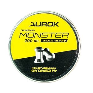 Chumbinho Aurok Monster 5.5mm com 200 Unidades