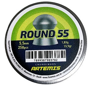 Chumbinho Artemis Round 5.5mm Com 250 Unidades