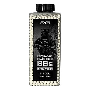 BB's Esferas de Airsoft 6mm FXR High Precision 0.20g Pote 3300 Unidades