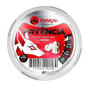 Chumbinho Chakal Premium Potência 18,98gr c/100 und. 6.0mm