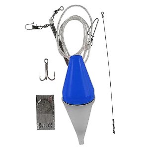 Kit Completo Pesca Espada Com Bóia Luminosa Para Pesca Noturna Azul