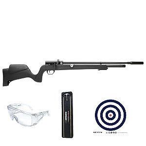 Carabina de Pressão PCP Rossi Outlander Polímero Alto Fluxo 6.35mm + Kit Limpeza + Óculos + Alvos