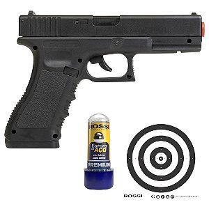 Pistola de Pressão Co2 Rossi G17 4.5mm + 300 Esferas + Alvos